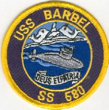 USS Barbel  SS 580 - 3 Inch Crest