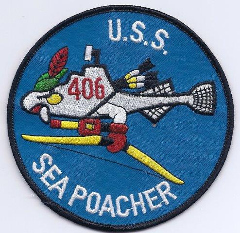 USS Sea Poacher SS 406 - Fishsub with Bow & Torp feather in cap