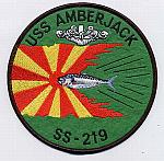 USS Amberjack SS 219 - Fish ripping Rising Sun/Green felt