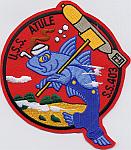 USS Atule SS 403 - Smoking fish w/torp on trowel twill