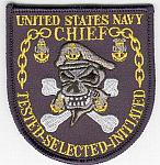 USN Chief - Tested - Selected - Initiated / Skull - 3 inch EonT.