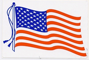 US Flag Vinyl Sticker Flured 6x4 inch