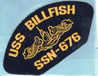 USS Billfish SSN 676 - Hat Patch (Gold Dolphins)