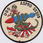 USS Aspro SS 309 - Snake coiled around Torpedo