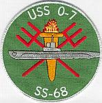 USS 0-7 SS 68 - Sub with Neptune Forks and Torch - 5 inch FE
