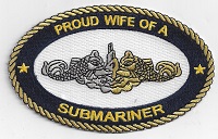 Proud Wife of a Submariner - silver/gold dolphins