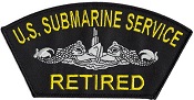 U.S. Submairne Service Retired Patch - Heat Sealable