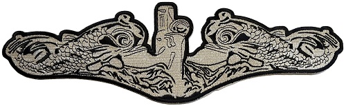 Sivler dolphins 12 inch FE Plastic backing - sew-on
