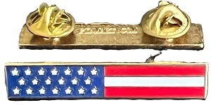 US Flag Banner Pin 1.75 inch metal clutch back