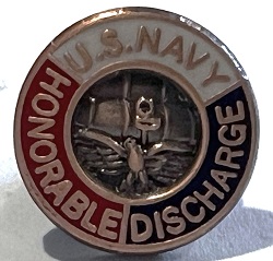 USN Honoirable Discharge Vintage Pin
